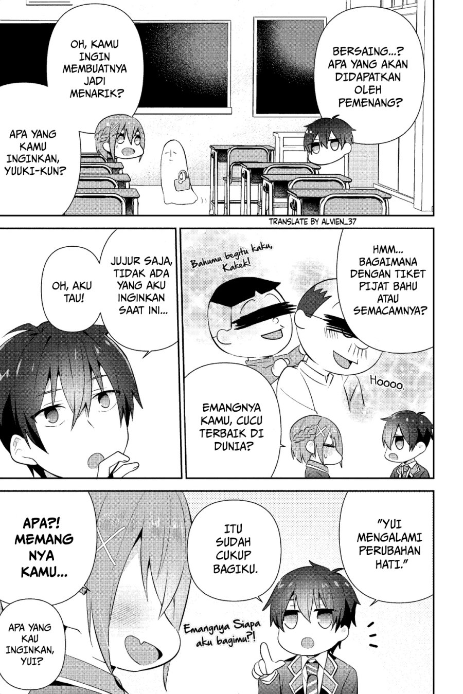 The Cute Girl Sitting Next to Me Is Trying to Make Me Fall in Love With Her as a Way to Ridicule Me Chapter 11 Bahasa Indonesia